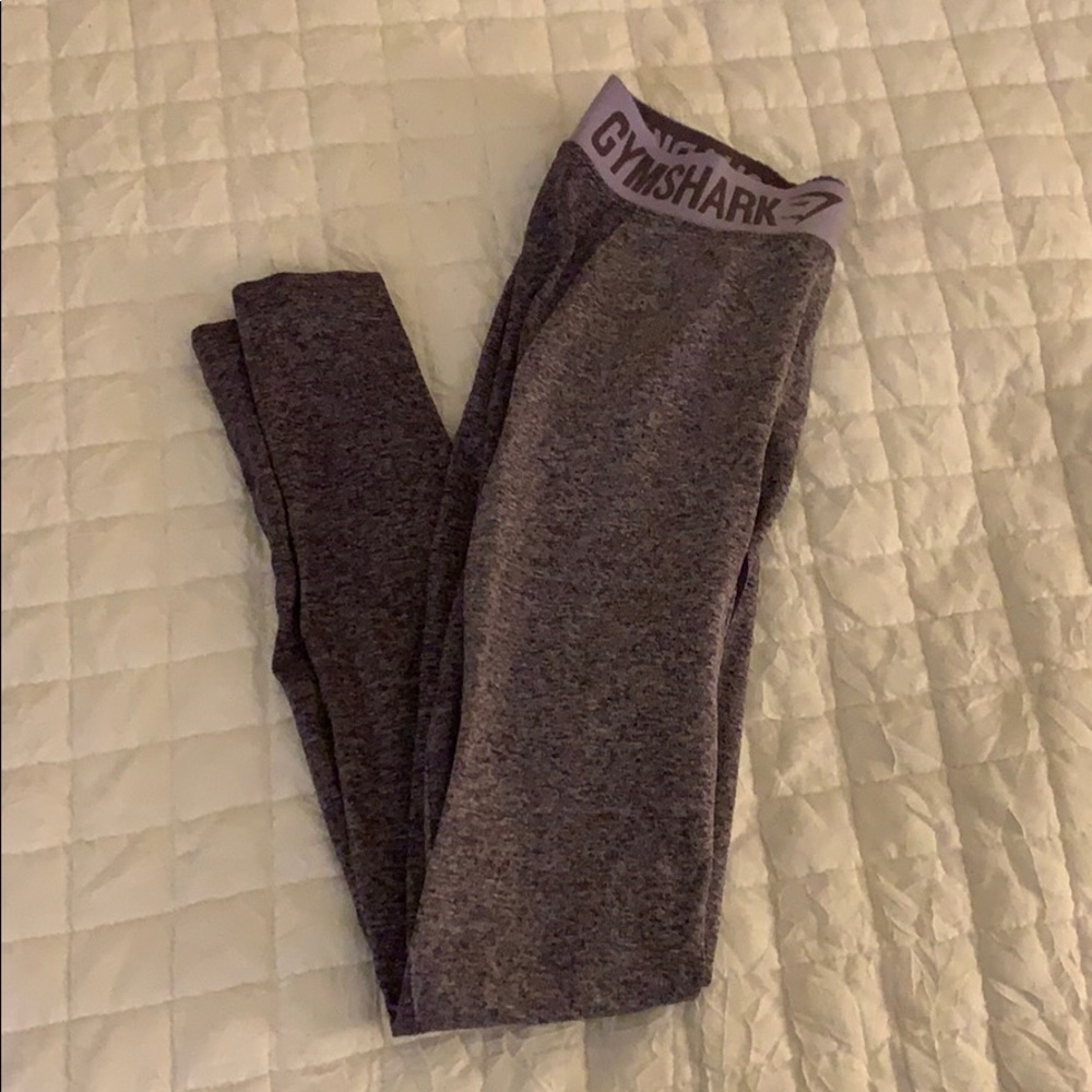 Purple gym shark leggings